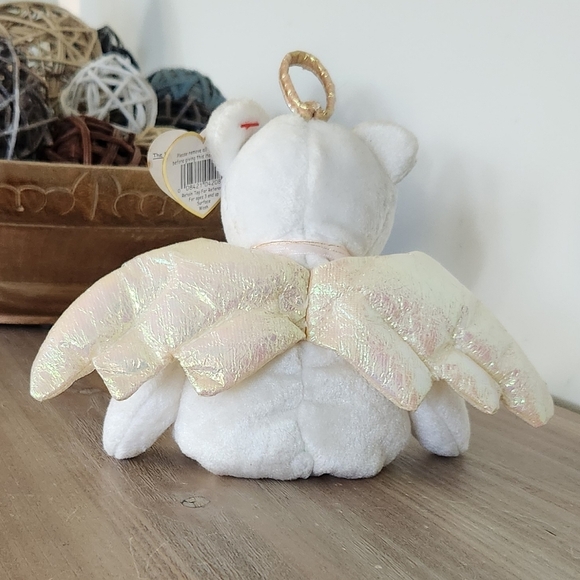 🧸 Ty Beanie Baby Halo the Angel Bear 1998 Plush – Wings & Halo, Good Condition - Picture 5 of 14